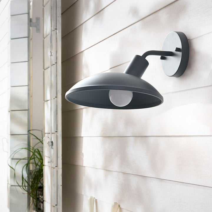 Moderne Minimalistisk Vanntett Rund Jern 1-Lys Vegglampe For Utendørs Patio | Skanto