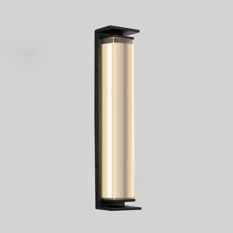 Moderne Minimalistisk Vanntett Rektangulær Rustfritt Stål Akryl LED Vegglygte Lampe For Utendørs Patio | Skanto