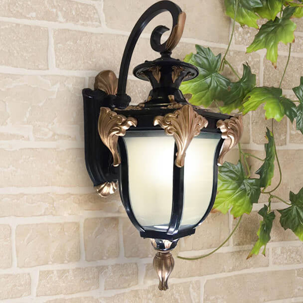Europeisk Retro Laterne Glass Utendørs Vanntett 1-Lykt Vegglampe | Skanto