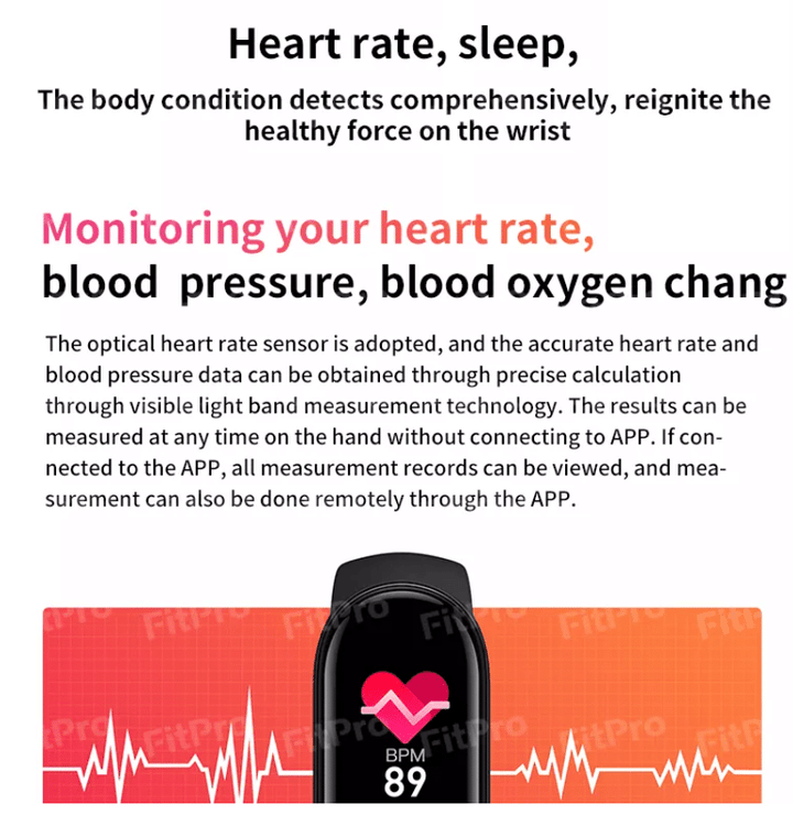 Smartklokke - med puls- og blodtrykksmonitor | Skanto