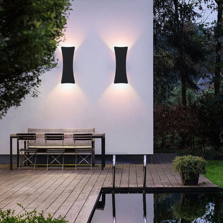 Moderne Enkle Rektangulære Buede LED Utendørs Vanntette Vegglampe | Skanto