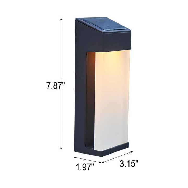 Solar Square Frosted Glass Vanntett Utendørs LED Vegglampe | Skanto