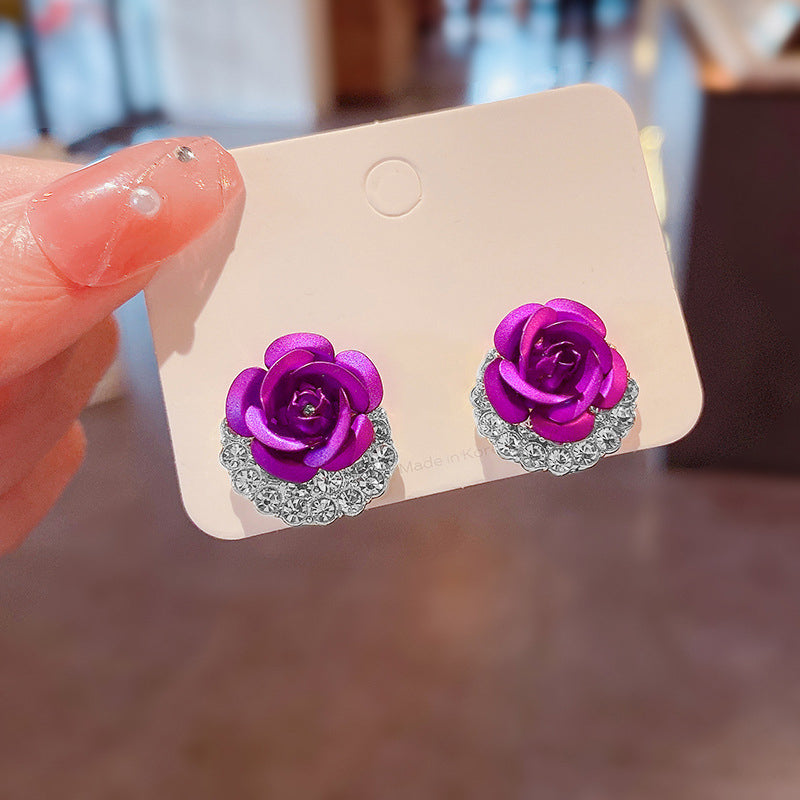 Skanto | Blå Rose Stud Øredobber