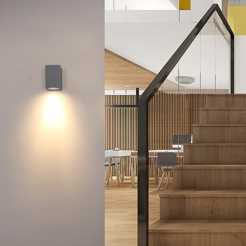 Moderne Industriell Rektangulær Aluminium 1-Lys Utendørs Vegglampe For Hage | Skanto
