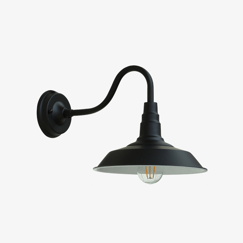 Skanto | Noctura Klassisk Vegglampe | Vintage Design | Jernramme med Rund Glasskjerm | 1-Lys Spisestue Belysning