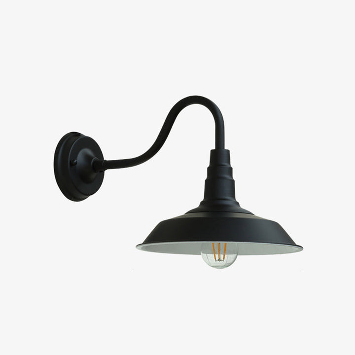 Skanto | Noctura Klassisk Vegglampe | Vintage Design | Jernramme med Rund Glasskjerm | 1-Lys Spisestue Belysning