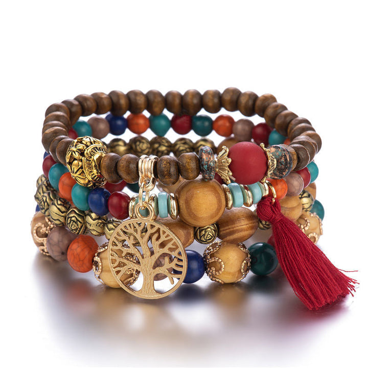 Skanto | Boho Flersjiktet Tresmykke Armbånd