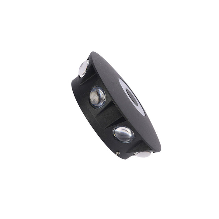 Moderne skandinavisk aluminium rund skjerm LED vegglampe for utendørs patio | Skanto