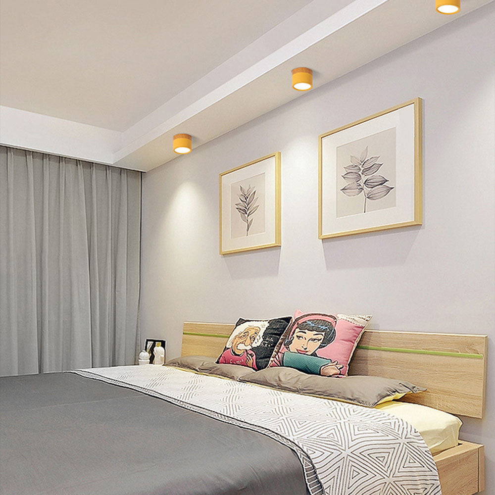 Moderne LED-deckenleuchte, flatenbündig, sylinderformig