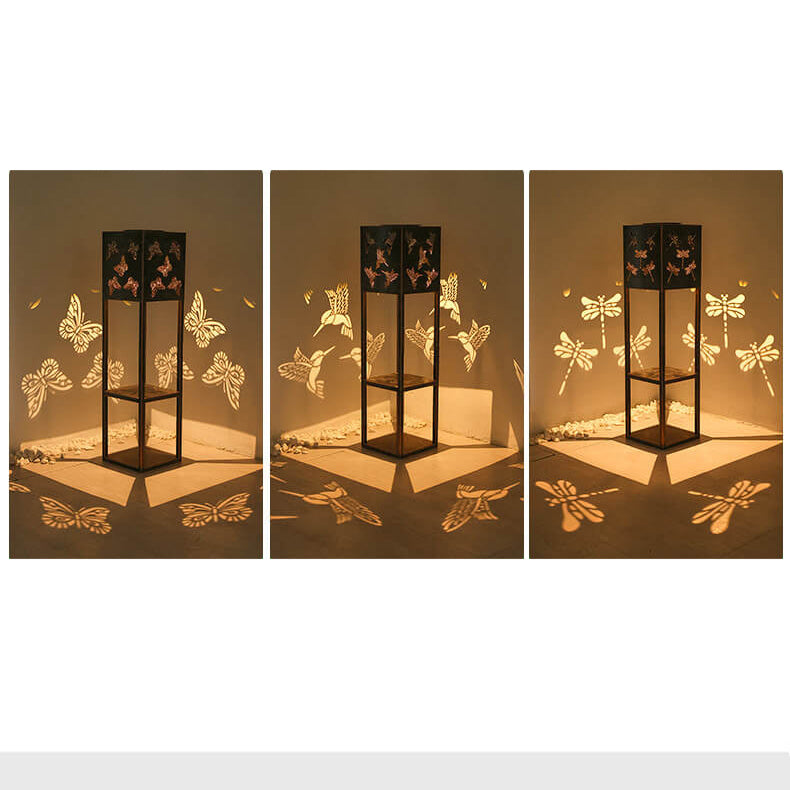 Solar Butterfly Light Shadow Square Shelf Planter Light Garden Decorative Outdoor Waterproof Patio Outdoor Light | Skanto