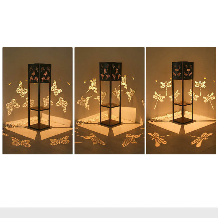 Solar Butterfly Light Shadow Square Shelf Planter Light Garden Decorative Outdoor Waterproof Patio Outdoor Light | Skanto