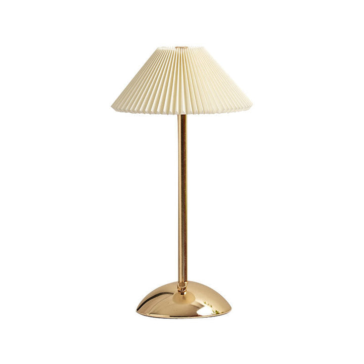 Skanto | Moderne skandinavisk oppladbar jernstoff cone plisserte LED bordlampe for nattbord