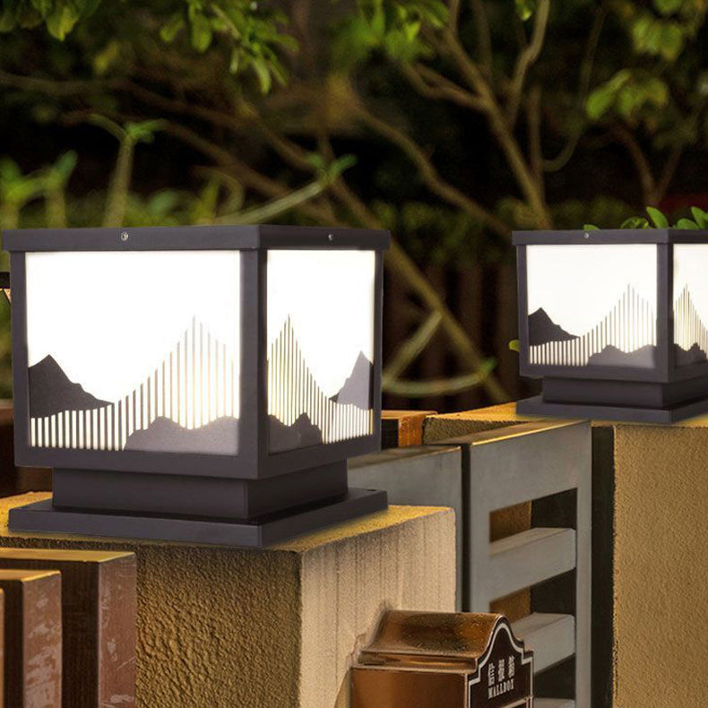 Tradisjonell kinesisk aluminium glass firkantet LED vanntett sol landskapslys for utendørs patio | Skanto