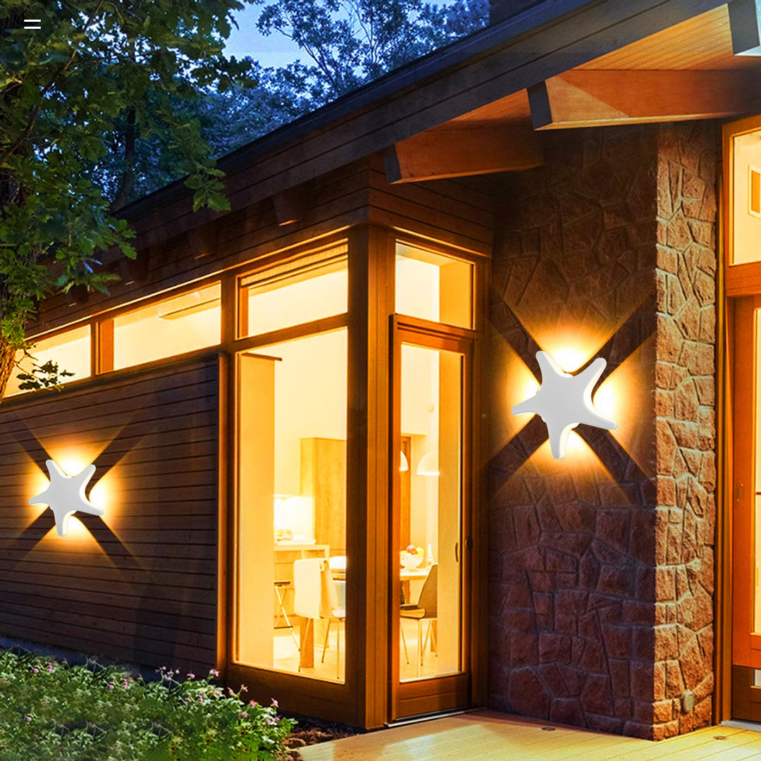 Skanto | Contemporary Simplicity Aluminium Sjøstjerne Design LED Vanntett Vegglampe for Utendørs Terrasse