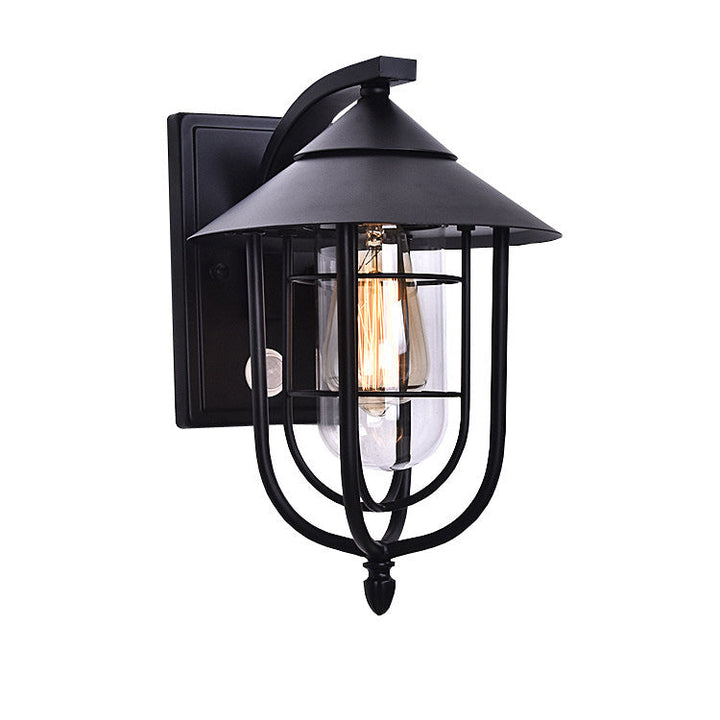 Moderne industriell jern vanntett menneskekroppssensor 1-lampe utendørs vegglampe for utendørs terrasse | Skanto