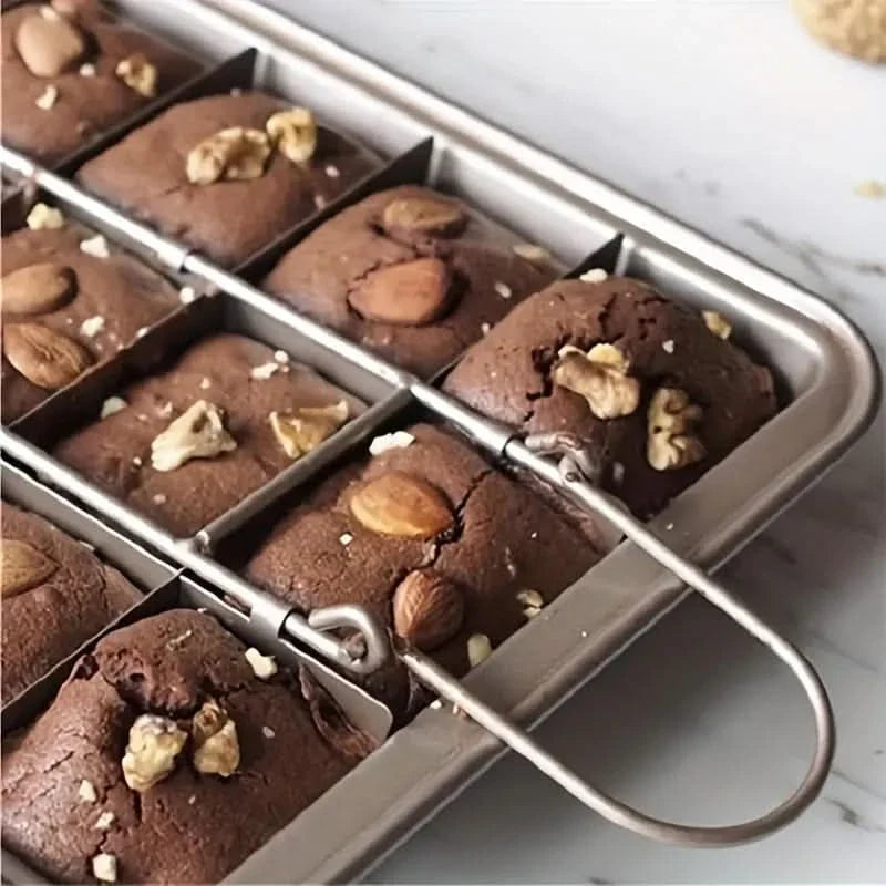 Skanto | Non-Stick Brownie Pan med 18 Skiller Aluminium Bakeware