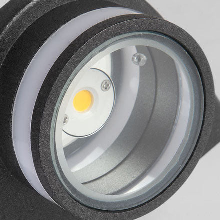 Moderne Sylinderformet Die-Cast Aluminium LED Vanntett Utendørs Hage Vegglampe | Skanto