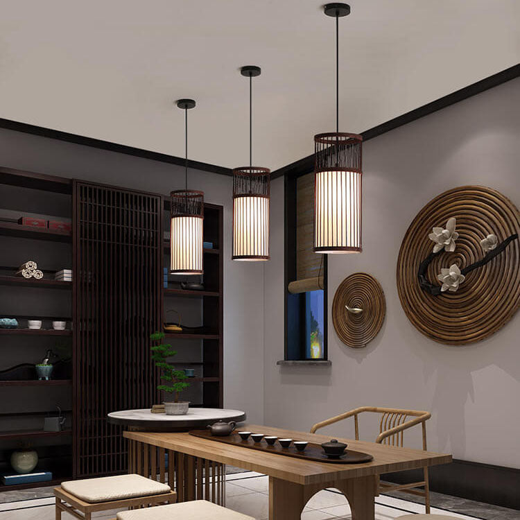 Skanto | Bambora Zen Pendellampe | Håndvevd Bambuslanterne | Japansk Design | Naturlig Eleganse