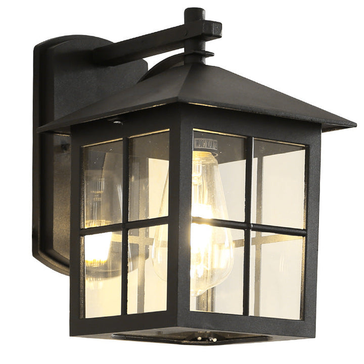 Moderne Enkelhet Vanntett Aluminium Kvadratisk Glass Skjerm 1-Lys Vegglampe For Utendørs Patio | Skanto