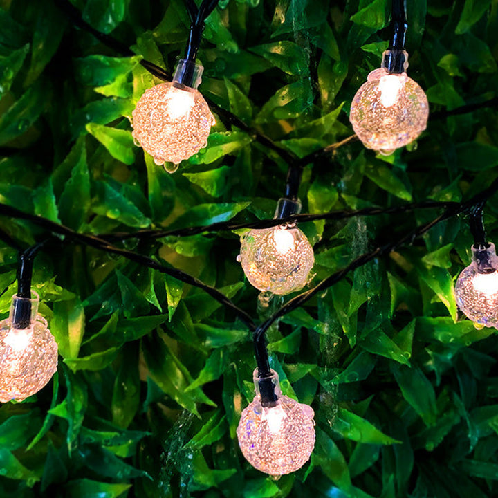 Skanto | Moderne Art Deco Vanntett Sol PVC Gummi Akryl Snø Bi Kule Krystall Kule Tåreformet LED Lyskjede Utendørs Lys For Hage