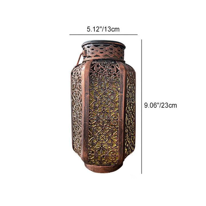Moderne Art Deco Solvannresistent Hexagonal Lantern Jern LED Utendørs Lys For Hage | Skanto