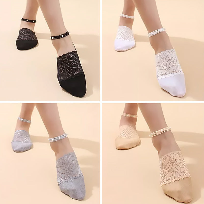 Skanto | Elegant Pearl Lace Sokker