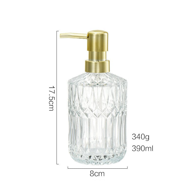 Skanto | CrystalFoam Glass Såpe dispenser | Diamantmønster Design | Elegant lagring for såpe | Moderne baddecor