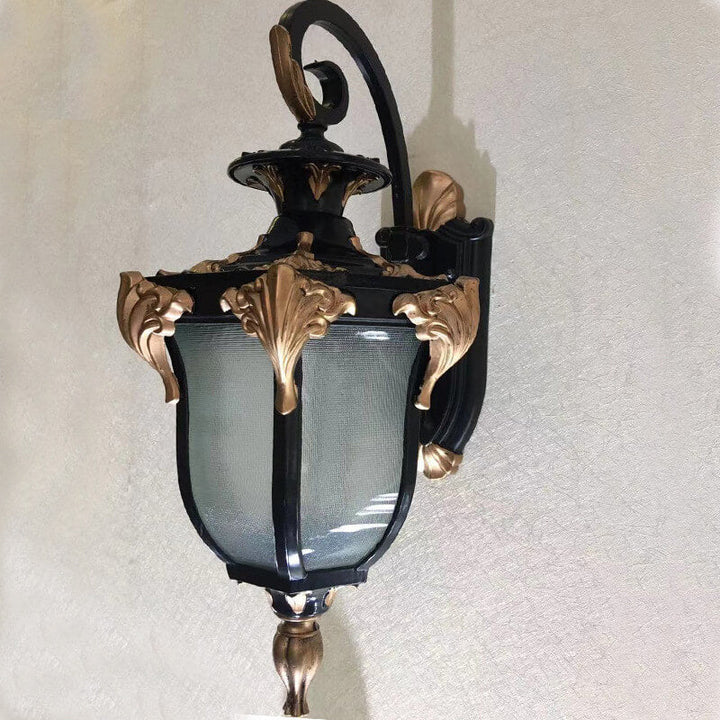 Europeisk Retro Laterne Glass Utendørs Vanntett 1-Lykt Vegglampe | Skanto