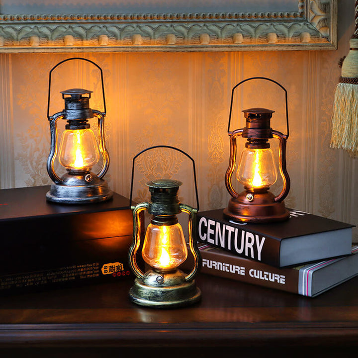 Solcelledrevet retro parafinlampe, hestelampe, LED utendørsbelysning for hage og terrasse, bærbar flammelyslampe