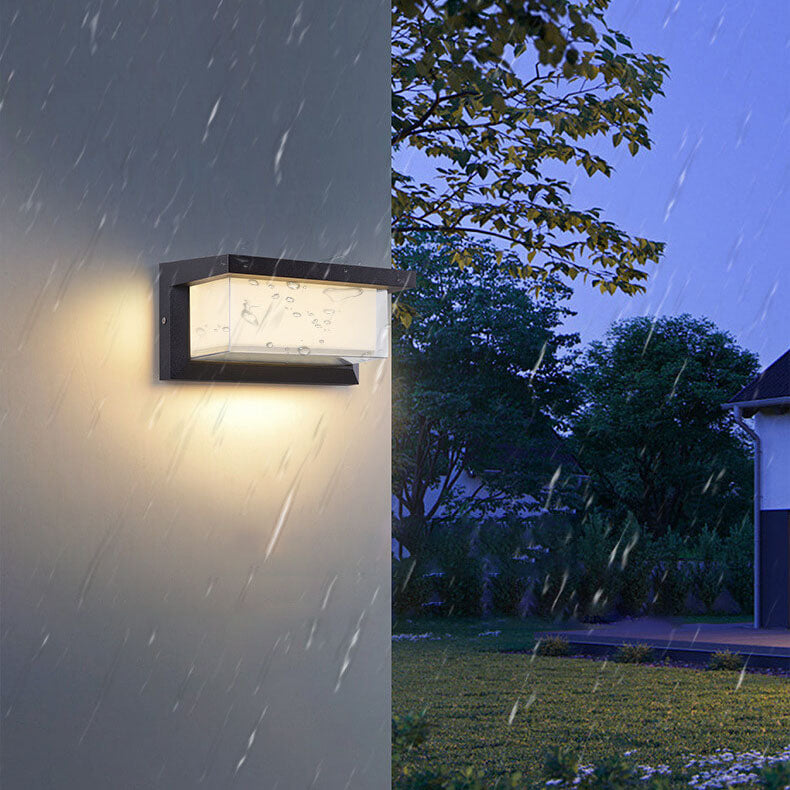 Rektangulær solcelledrevet PC LED-vegglampe for uteplassen