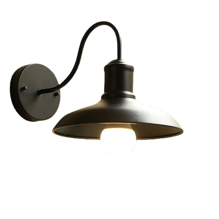 Retro Loft Dome Jern Utendørs Vanntett 1-Lyskilde Buet Arm Vegglampe | Skanto