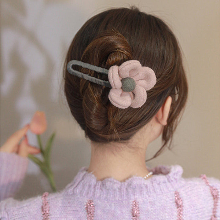 Elegant Plush Flower Hairpins Skanto