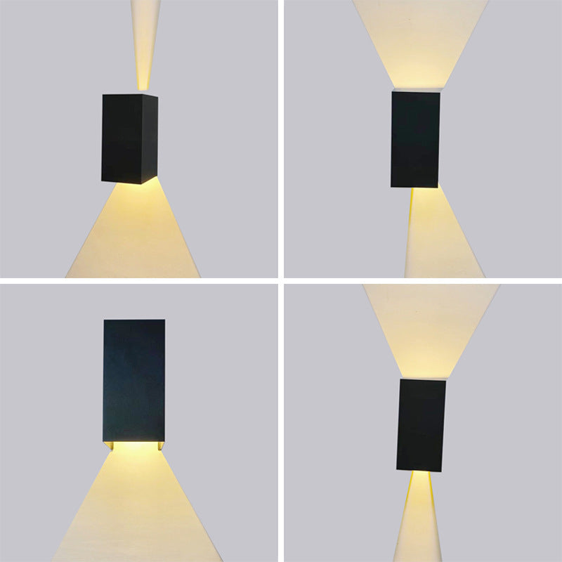 Moderne smart firkantet LED-vegglampe med app-dimmefunksjon, vanntett.