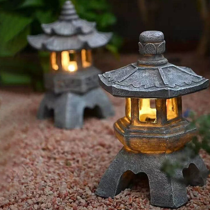 Solcelletårn Resin LED utendørsbelysning