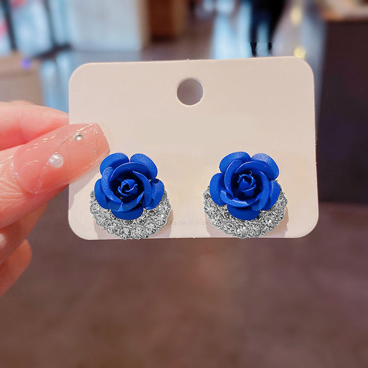 Skanto | Blå Rose Stud Øredobber