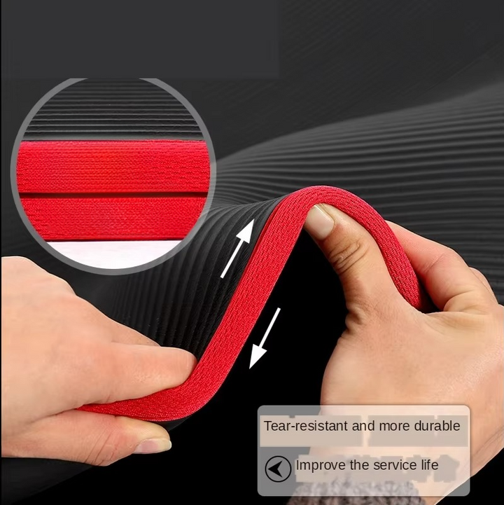 Ekstra kuk, 1 cm (0,39 Zoll) kukk, rutschfeste Gymnastik- og Yogamatte med Trageband