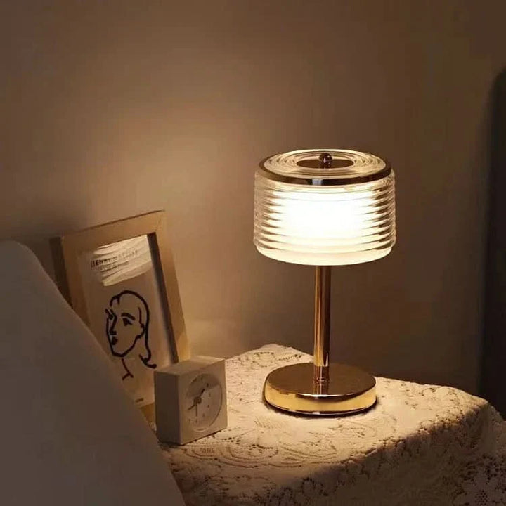Skanto | LED Ring Bordlampe med Multi-Lags Skjerm