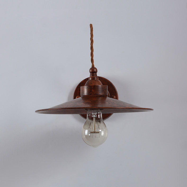 Moderne industriell vanntett metallplate bolle 1-lys vegglampe for utendørs patio | Skanto