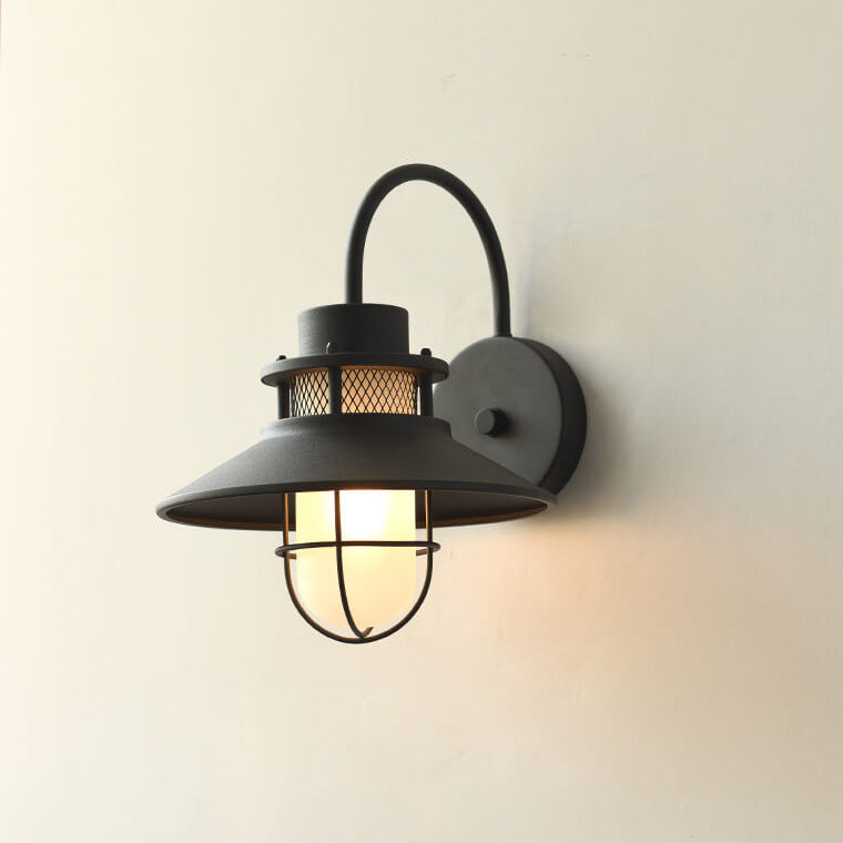Utendørs Vanntett Jernkropp 1-Lys Utendørs Vegglampe | Skanto
