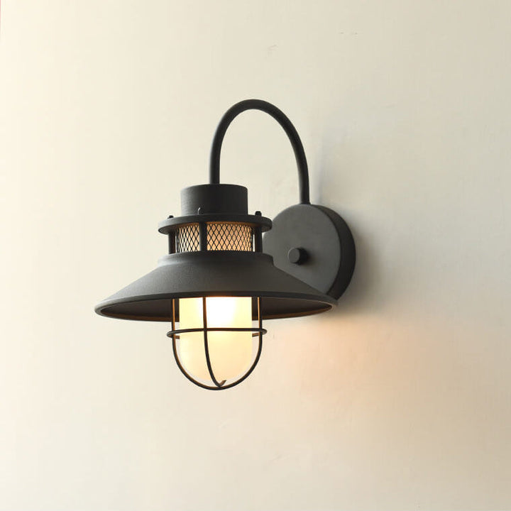 Utendørs Vanntett Jernkropp 1-Lys Utendørs Vegglampe | Skanto