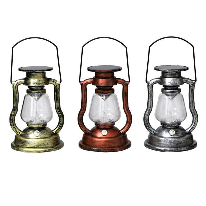 Solar Retro Kerosene Lampe Hest Lampe LED Utendørs Hage Patio Dekorasjon Bærbar Flamme Stearinlys Lys | Skanto