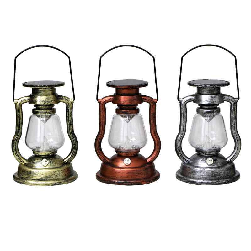 Solcelledrevet retro parafinlampe, hestelampe, LED utendørsbelysning for hage og terrasse, bærbar flammelyslampe