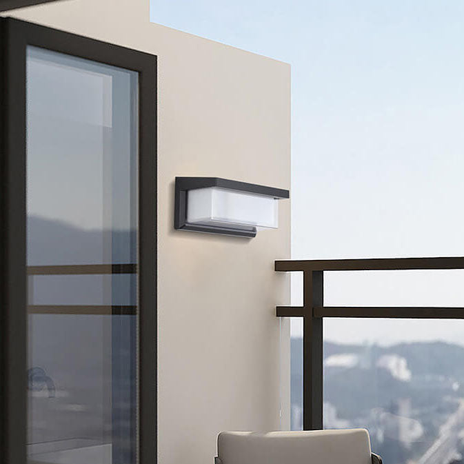 Moderne minimalistiske solrektangel PC LED utendørs vegglampe for utendørs patio | Skanto