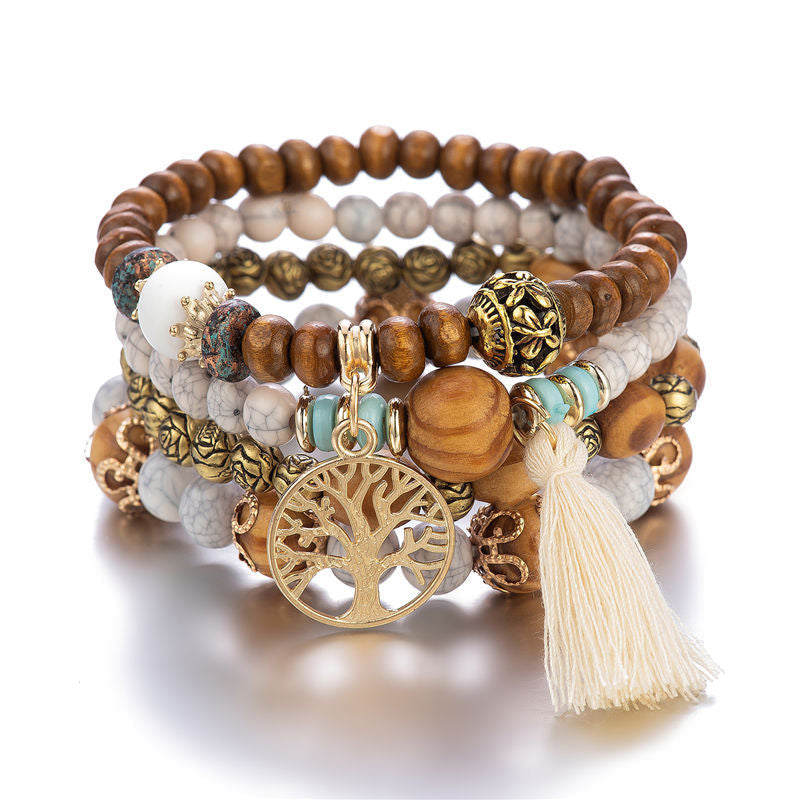 Skanto | Boho Flersjiktet Tresmykke Armbånd