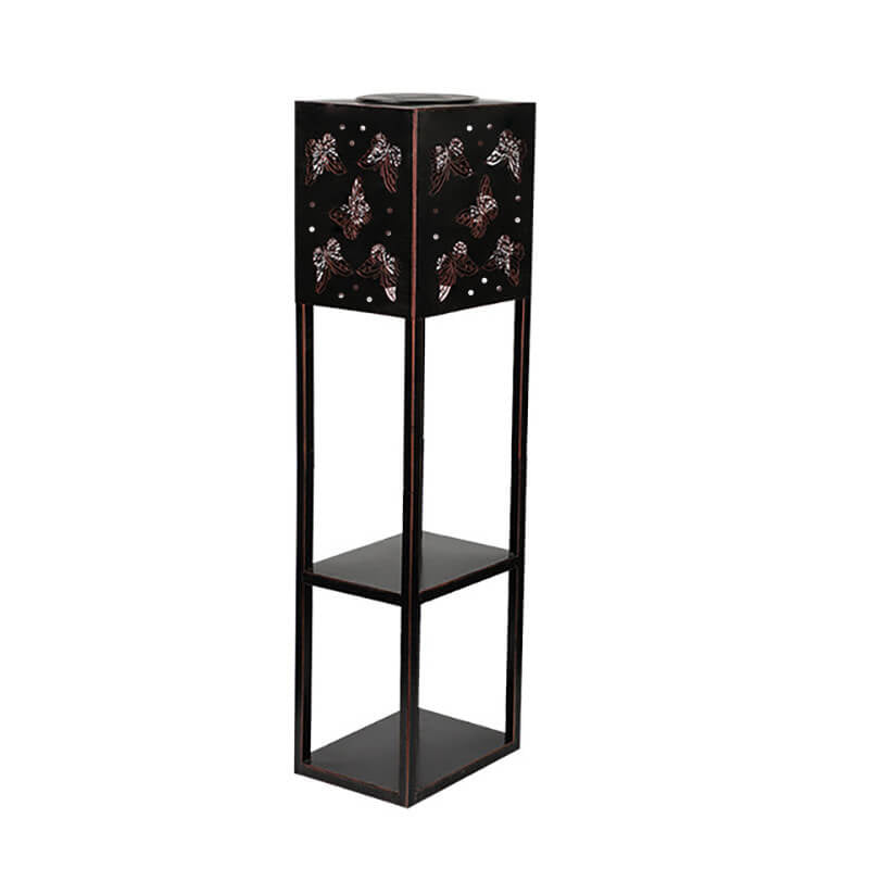 Solcelledrevet sommerfugllampe, skygge, firkantet hyllelampe, plantelampe, hagedekorasjon, vanntett, for terrasse og hage