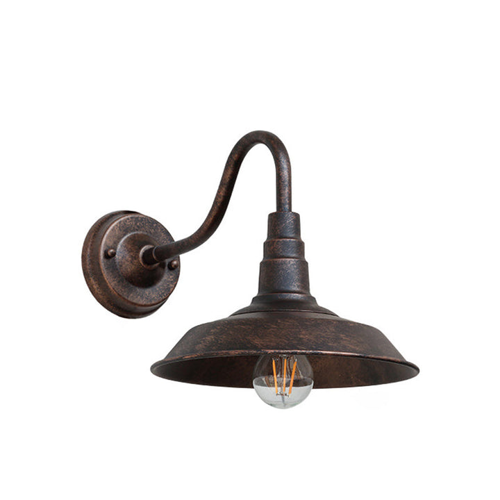 Skanto | Tradisjonell Vintage Jern Rund Skjerm 1-Lys Vegglampe For Spisestue