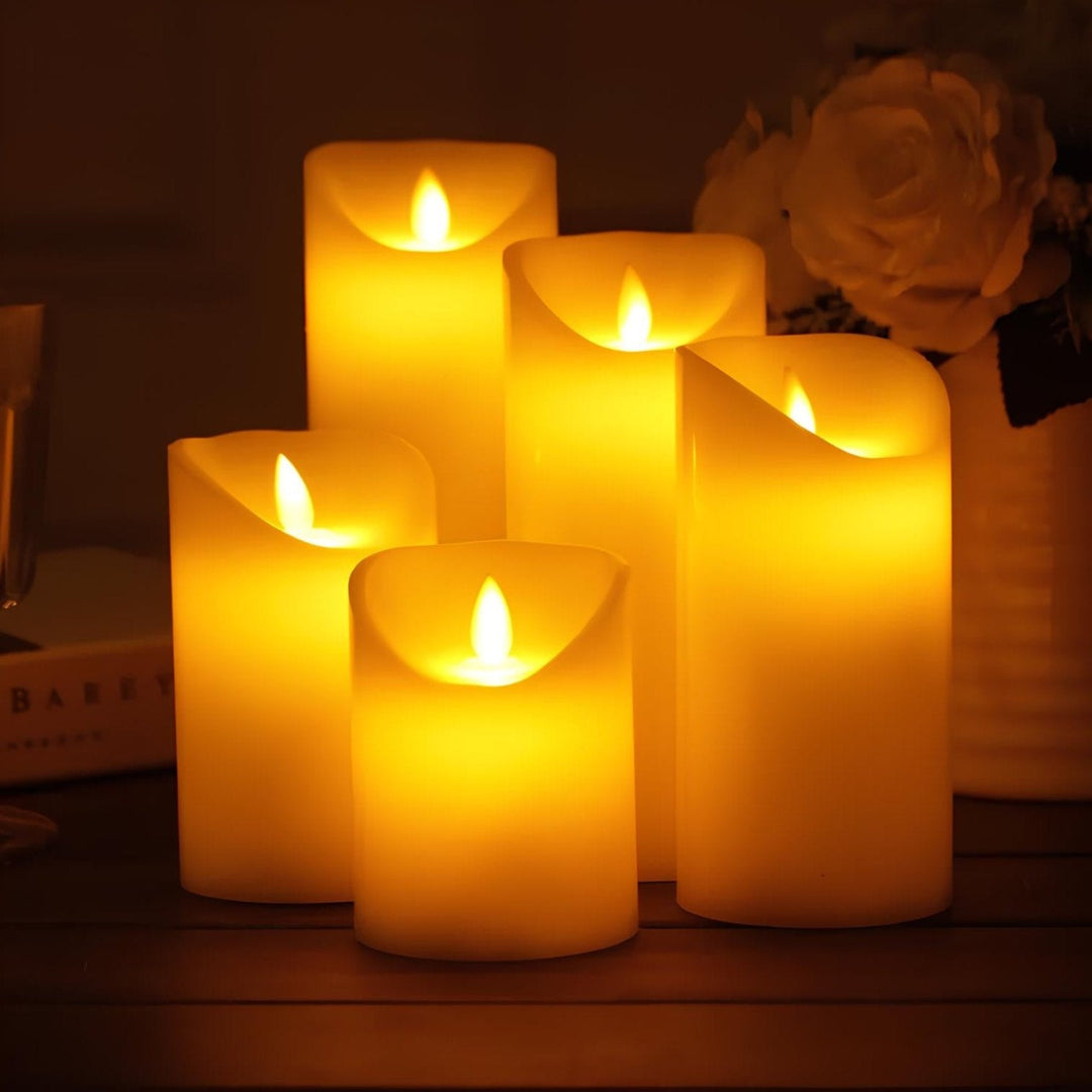 Skanto | LED Lys LumiFlame | Flammende Ekte Voks Effekt | Sikker & Energisparende | Ulike Størrelser & Design