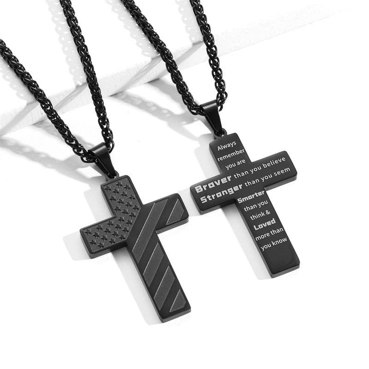 Skanto | IronPride Kors Amerikansk Flagg Kors Smykke