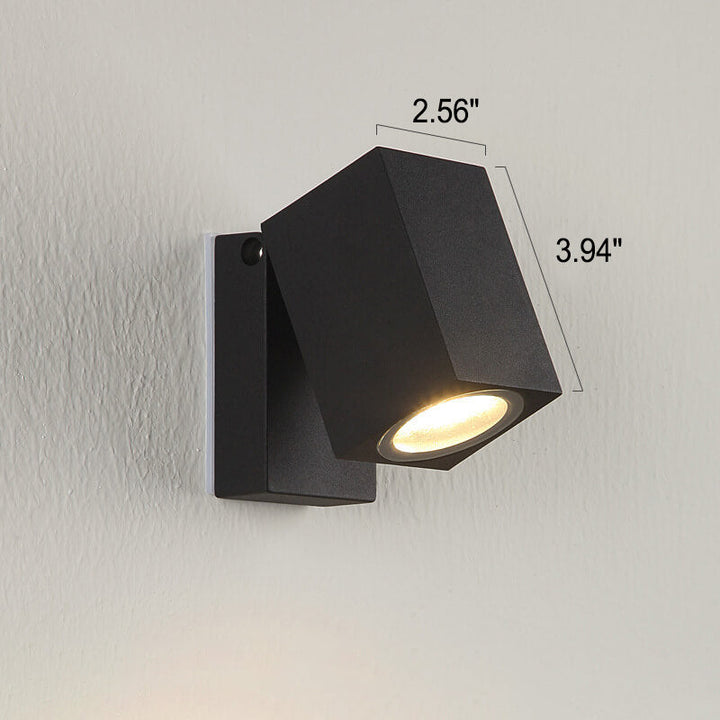 Moderne Utendørs Vanntett Firkantet Spotlight Justerbar Vinkel LED Hage Vegglampe | Skanto