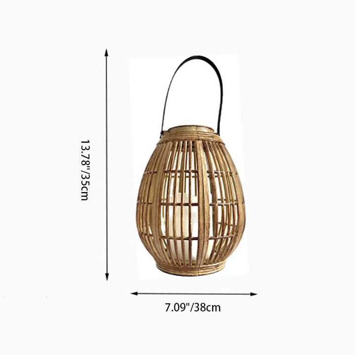 Moderne Art Deco Solrund Lantern Rattan LED Utendørs Landskapslys For Hage | Skanto